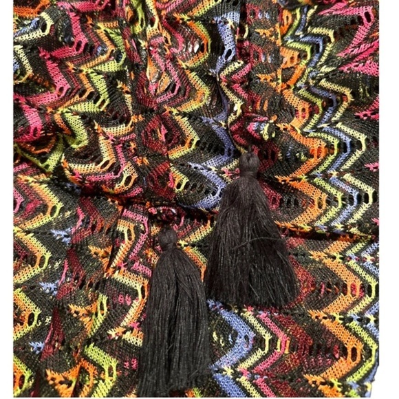 NWT Becca Carnavale Rainbow Sheer Woven Missoni Inspired Cover-Up Pants Large - Picture 15 of 16